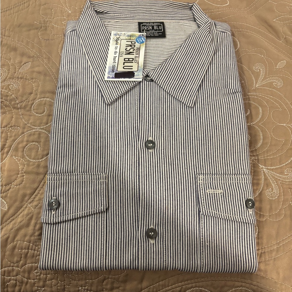 Urban Outfitters Men's Pinstripe Shirt - Black and White
